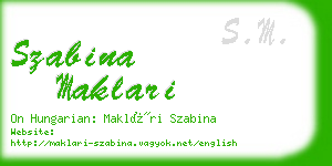 szabina maklari business card